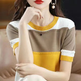 Women Ice Silk Knit T-Shirt