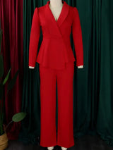 Women Plus Size Long Sleeve Pants Set