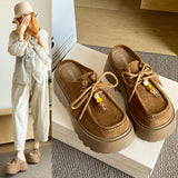 Women’s Retro Platform Half-Slipper Loafers