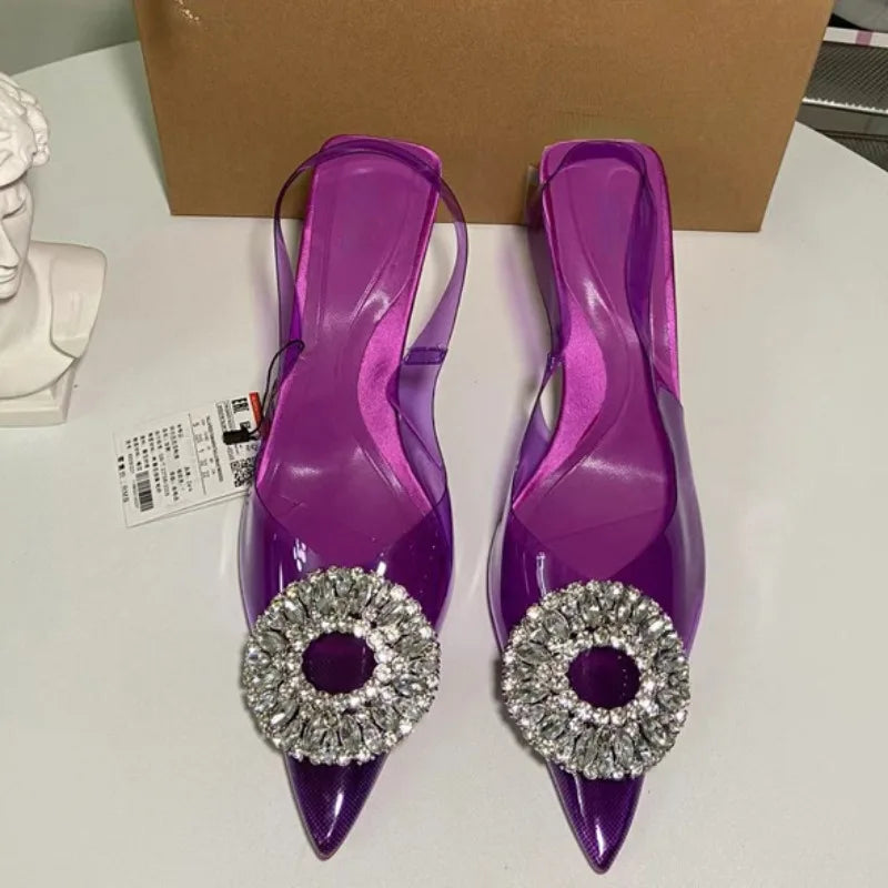 Rhinestone Transparent Heels – Party Sandals