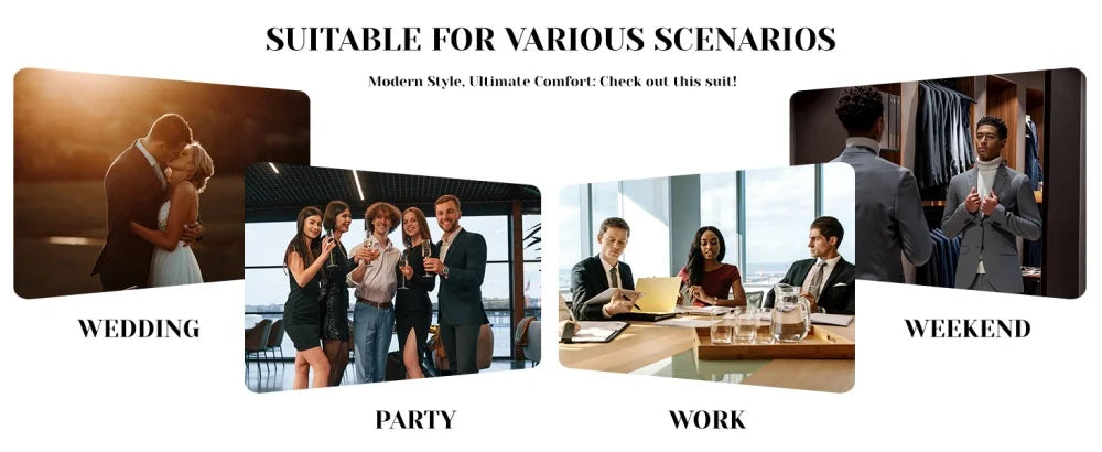 Men's Plus Size Slim Fit Suit – 3-Piece Tuxedo