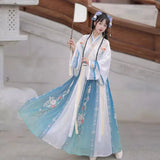 Elegant Hanfu traditional dress for women featuring floral designs, perfect for parties and special occasions.