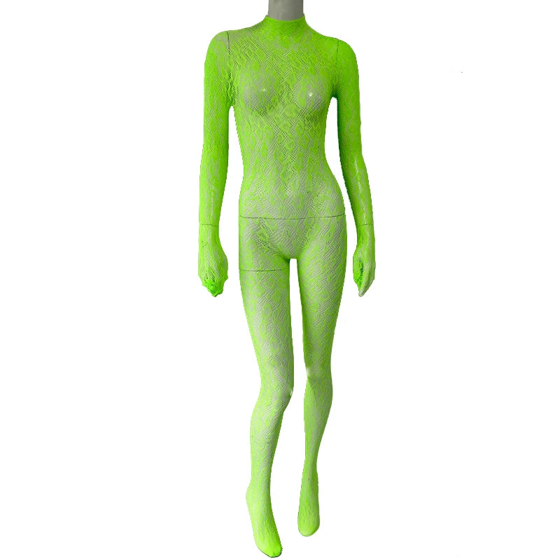 Women Fishnet Lace Bodysuit