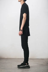 Men Long Hem Streetwear Tee