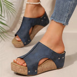 Women Elegant Wedge Sandals Casual Slides