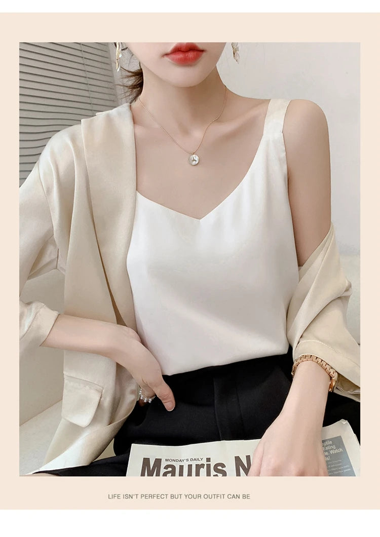 Satin Silk V-Neck Cami