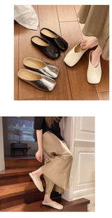 Women Mules Closed Toe Flat Slides