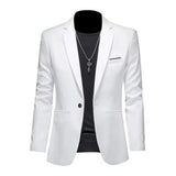 Men Slim Fit Single Button Blazer