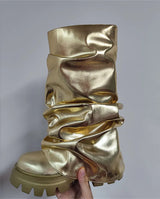 Women Mid Calf Boots Plush Lined Winter Shoes