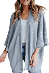 Women Oversized Waffle Knit Cardigan
