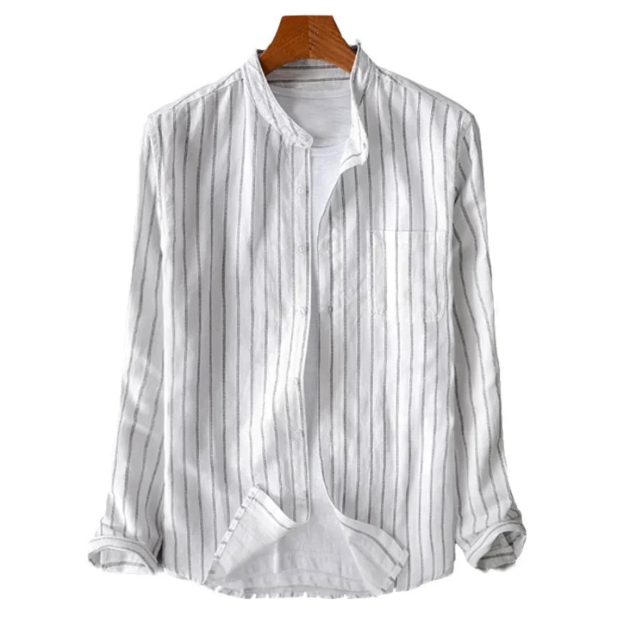 Men's Plus Size Striped Cotton Shirt – 4XL 5XL
