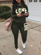 Women Plus Size Striped Sweatsuit