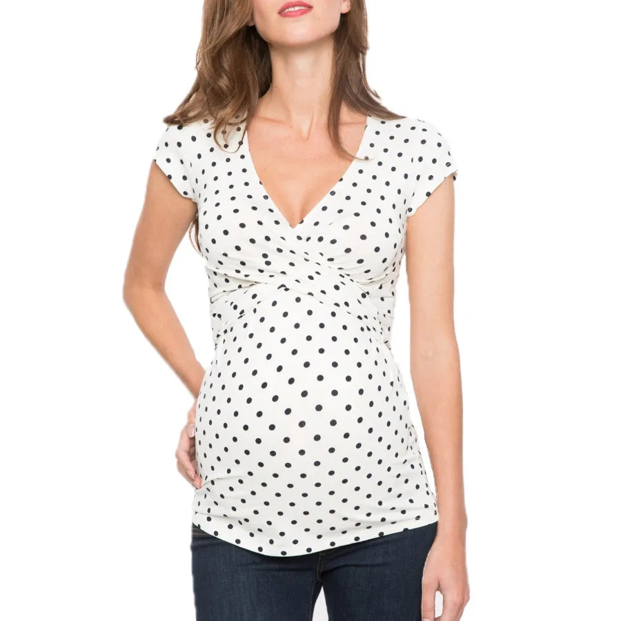 Short Sleeve Nursing Side-Open T-Shirt