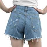 Women’s Ripped High Waist Tassel Jorts