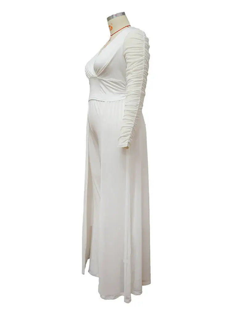 Women Mesh Lace Sleeve Pants Set