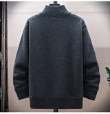 Men Fleece Knit Cardigan Jacket