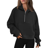 Half Zip Cropped Hoodie