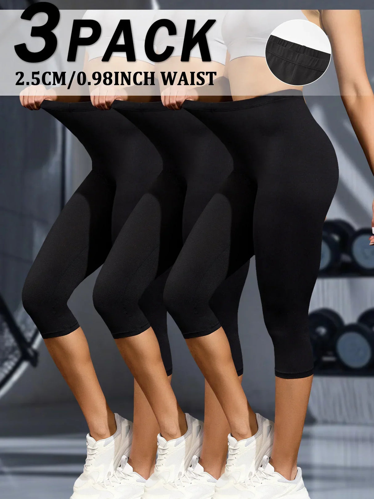 Women 3-Pack Super Soft Capri Yoga Leggings