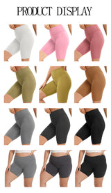 Women High Waist 3 Pocket Bike Shorts