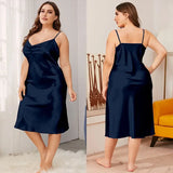 Women Satin Chemise Nightdress Plus Size Sleepwear
