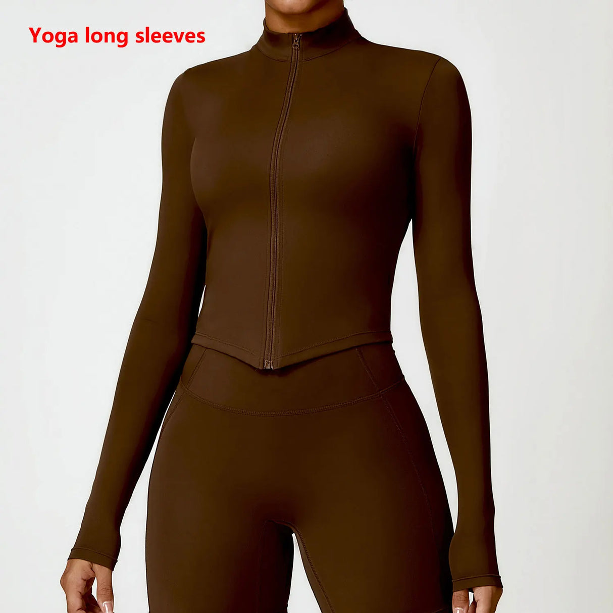 Women's Zip Long Sleeve Yoga Jacket – Gym Push-Up Sportswear Top