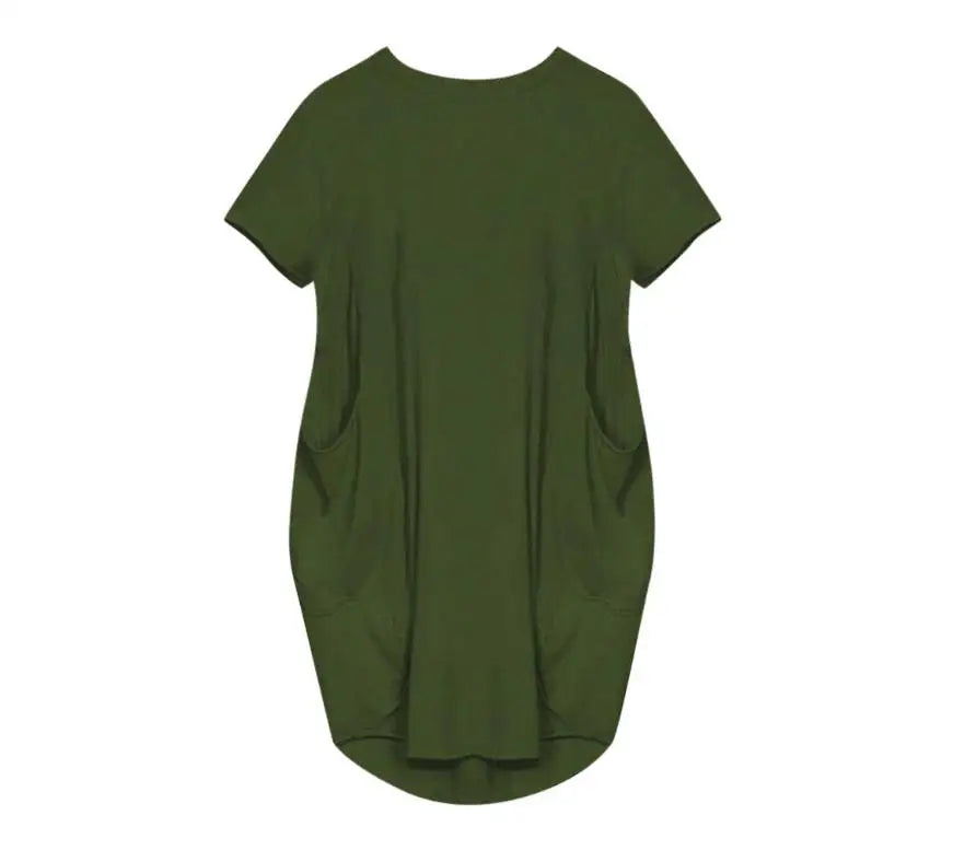 Women Casual Loose Cotton Dress