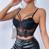 Black Lace Bustier Top