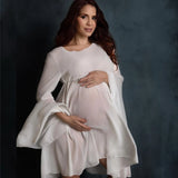 White Chiffon Maternity Photography Dress