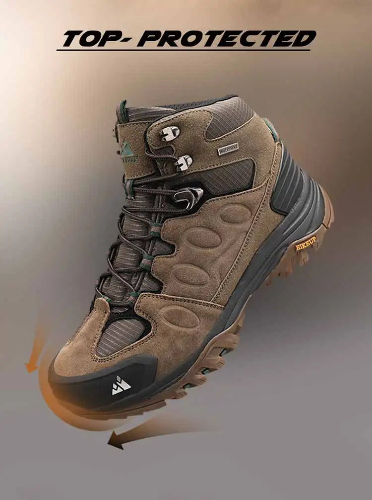HIKEUP Men High Top Outdoor Hiking Boots