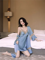 Women Ice Silk Nighty Pajamas
