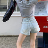 LaceUpMini™ – Irregular Korean Skirt (2025 Lace-Up Denim A-line Style)