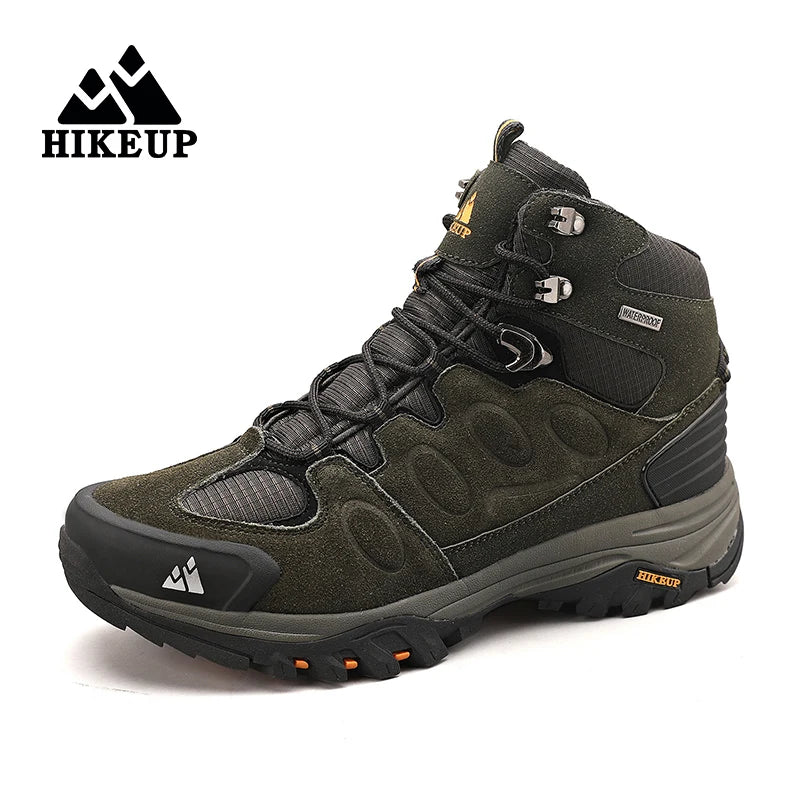 HIKEUP Men High Top Outdoor Hiking Boots