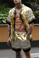 Men Hawaiian Floral Shorts Set