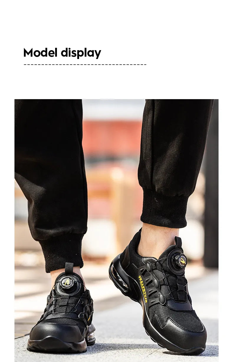 Men Air Cushion Steel Toe Safety Sneakers