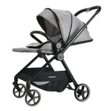 Highview Baby Stroller in gray with adjustable canopy and foldable design for infants and toddlers, support up to 25kg.