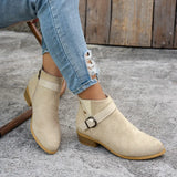 Women Retro Suede Chelsea Ankle Boots – Side Zipper Short Boots