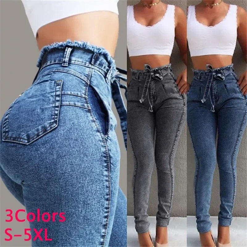 Women Plus Size Stretch Slim Pencil Jeans