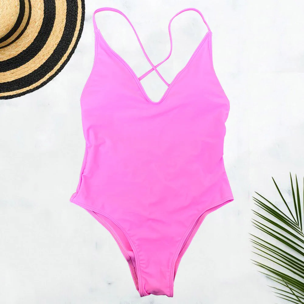 Women Solid Plus Size Swimsuit