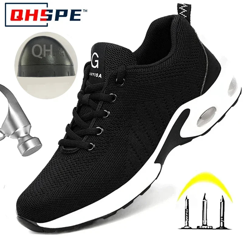 Women Safety Shoes Air Cushion Steel Toe Sneakers