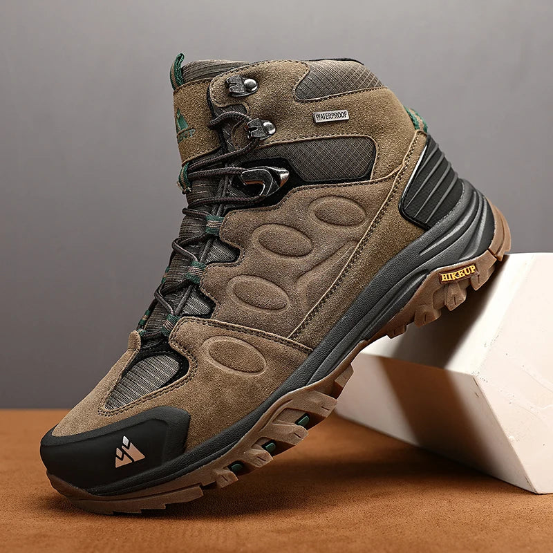 HIKEUP Men High Top Outdoor Hiking Boots