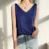 Office Lady V‑Neck Casual Tank Top
