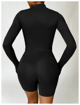 Women's Zip Long Sleeve Yoga Jacket – Gym Push-Up Sportswear Top