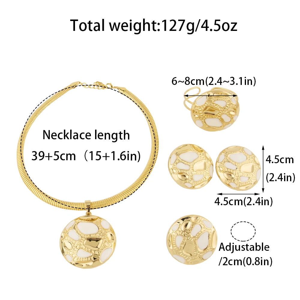 Women’s Gold Jewelry Set with Earrings & Necklace