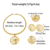 Women’s Gold Jewelry Set with Earrings & Necklace