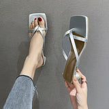 Women Summer Half-Toe Flip-Flops – Casual Mid-Heel Chunky Sandals