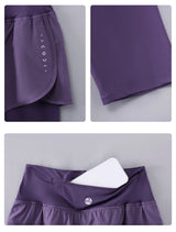 DRUR Knee-Length 2-in-1 Women's Yoga Shorts – High Waist Summer Gym Pants