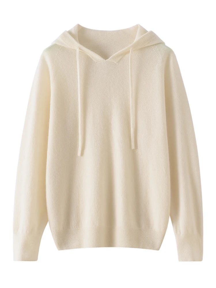 Women's 100% Cashmere Hooded Sweater