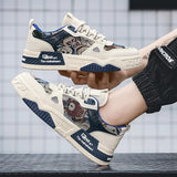 Men Breathable White Skateboard Sneakers