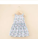 Cute summer dress for girls, sleeveless, knee-length, featuring colorful print designs, perfect for ages 4-6.