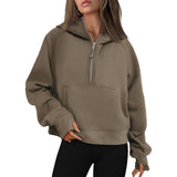Half Zip Cropped Hoodie